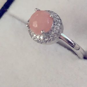 NEW beautiful pink Opal Cz’s solitaire Ring